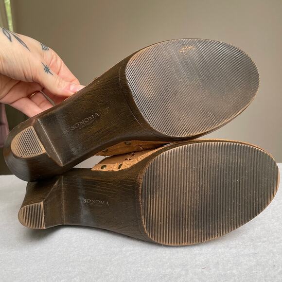 Sonoma Juliette Clog Mules Womens 9.5 Brown Suede Patchwork Leather Western Boho - Picture 4 of 12